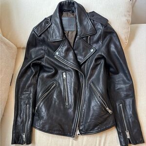 ALLSAINTS Iconic Black Leather Biker Jacket